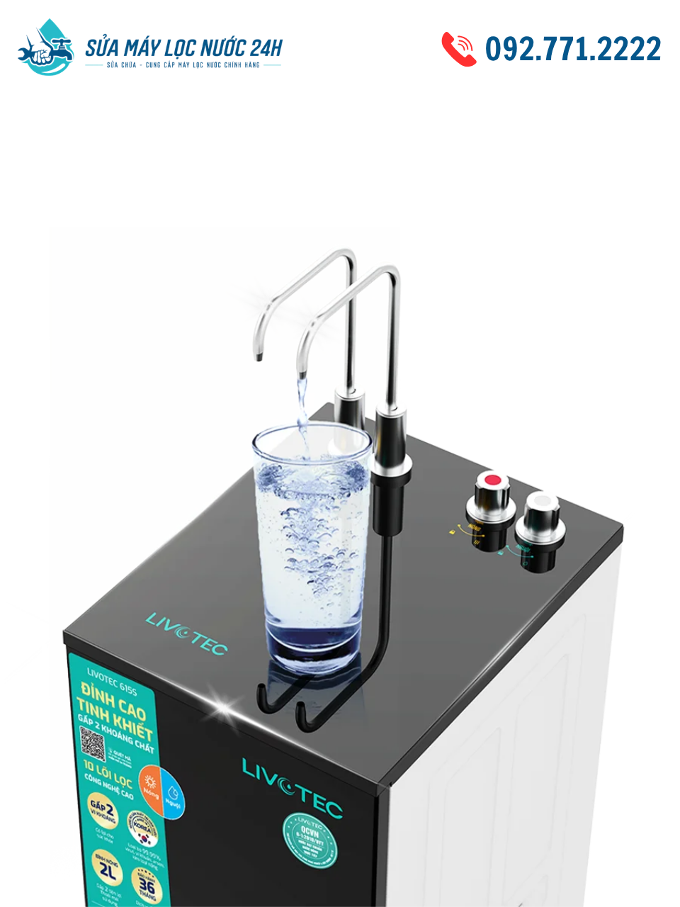 Máy lọc nước RO Karofi Livotec 615S 2 vòi Nóng - Nguội - Ảnh 5