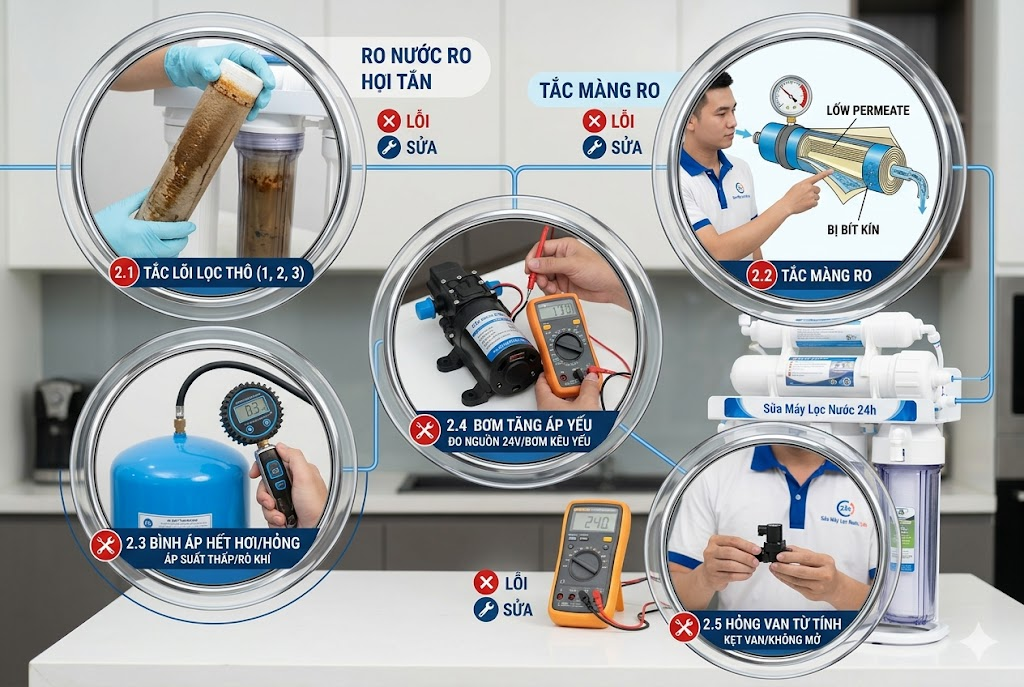 Sửa Máy Lọc Nước Không Ra Nước - Sửa Máy Lọc Nước 24H